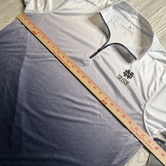 Notre Dame Irish 1/4 Zip Pullover Men’s XL White Blue Hombre Colosseum NWT - Picture 8 of 11